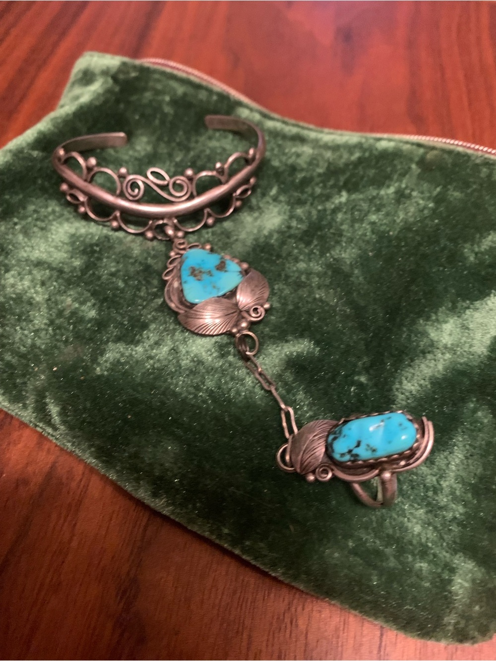 MORNINGSTAR silver and turquoise “slave cuff” bracelet